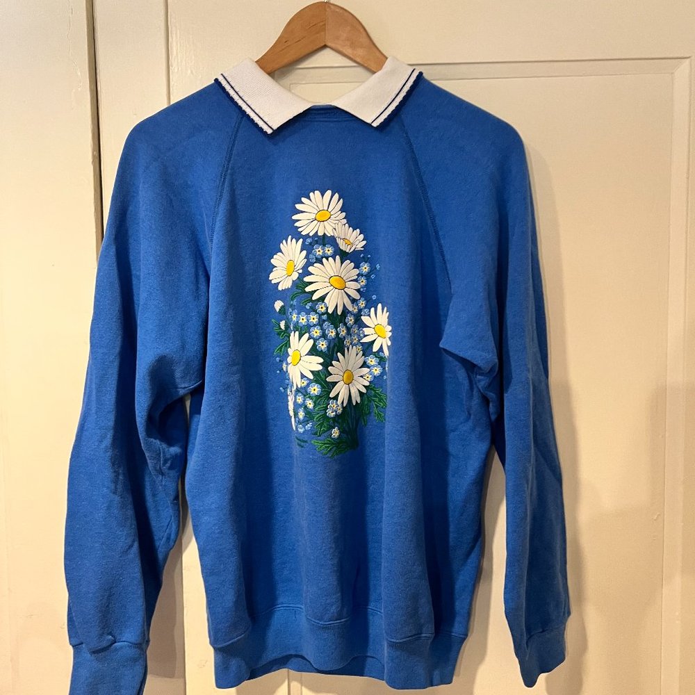 90s Y2k Sweatshirt Blue Collar